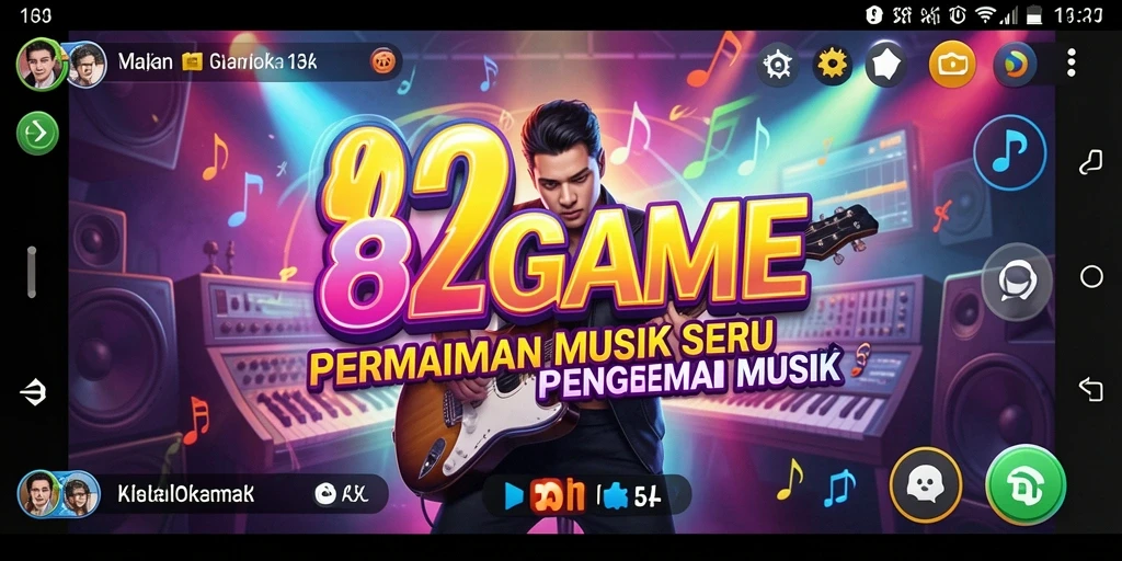 Screenshot gameplay 182GAME menampilkan pemain yang menikmati musik.