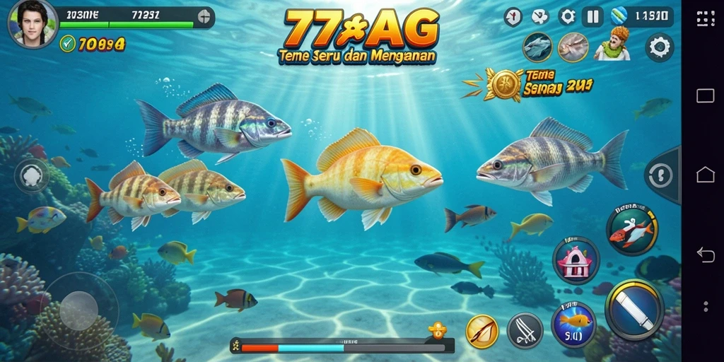 Gameplay seru menembak ikan di bawah laut.