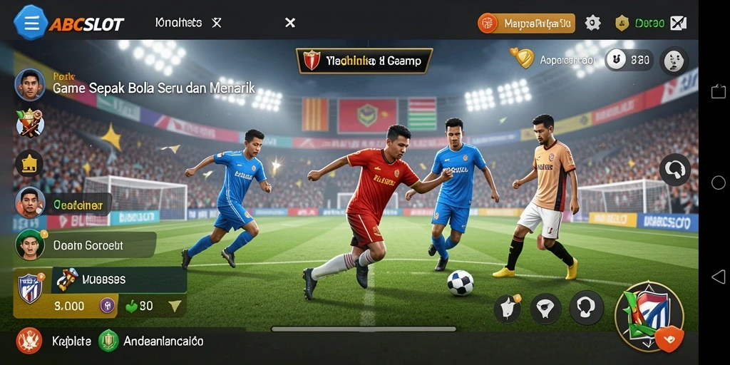 Gameplay seru ABCSLOT yang menggambarkan pertandingan sepak bola.