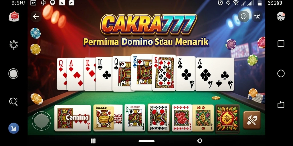 Screenshot gameplay CAKRA777 yang menampilkan keseruan permainan Domino.