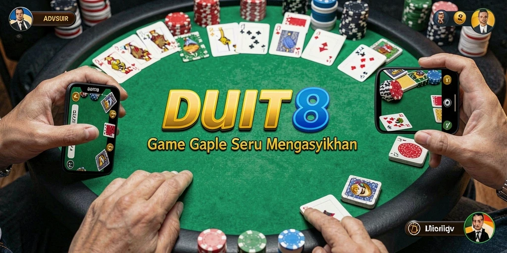 Screenshot gameplay DUIT8 menunjukkan intensitas permainan Gaple.