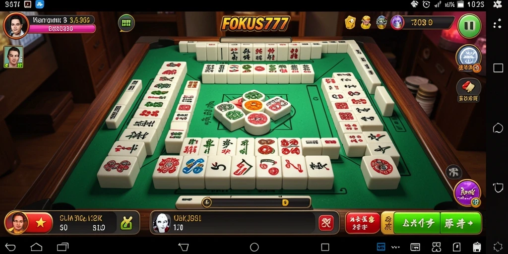 Tampilan seru gameplay FOKUS777 dalam permainan Mahjong.