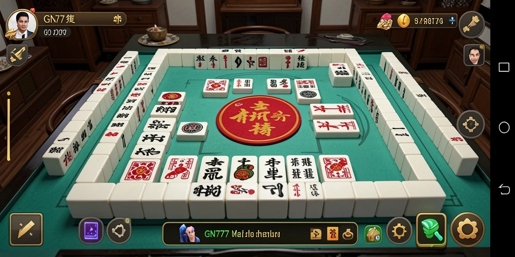 Screenshot gameplay GN777 menampilkan keseruan permainan Mahjong.