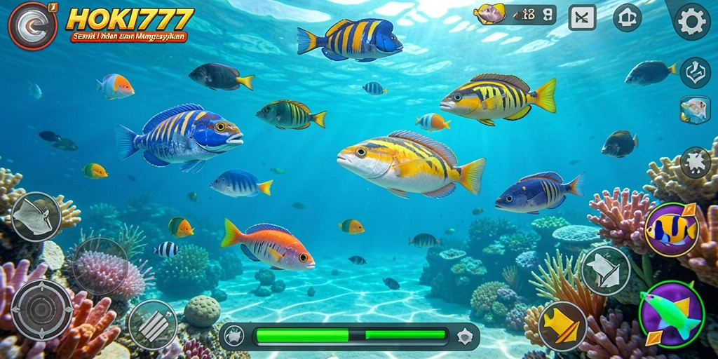 Gameplay seru HOKI777 dengan aksi menembak ikan.