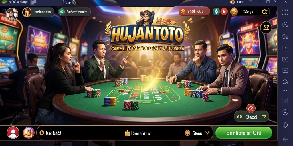 Tampilan gameplay menegangkan dan interaktif di HUJANTOTO.