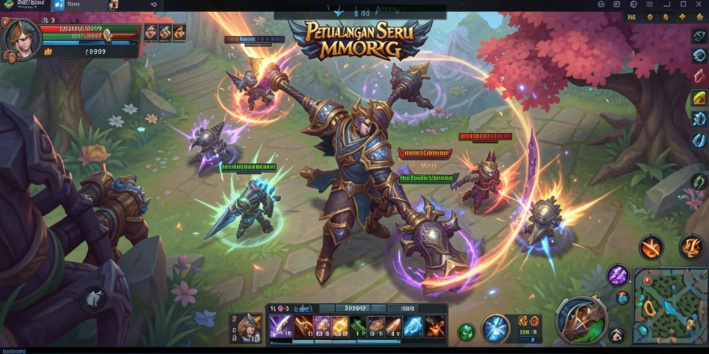 Tangkapan layar gameplay menunjukkan dunia luas dan pertempuran seru di IBET899.