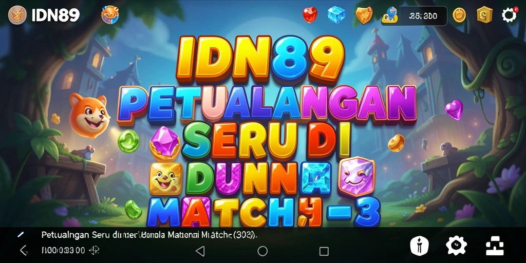 Tampilan gameplay seru di IDN89 dengan berbagai tantangan Match-3.