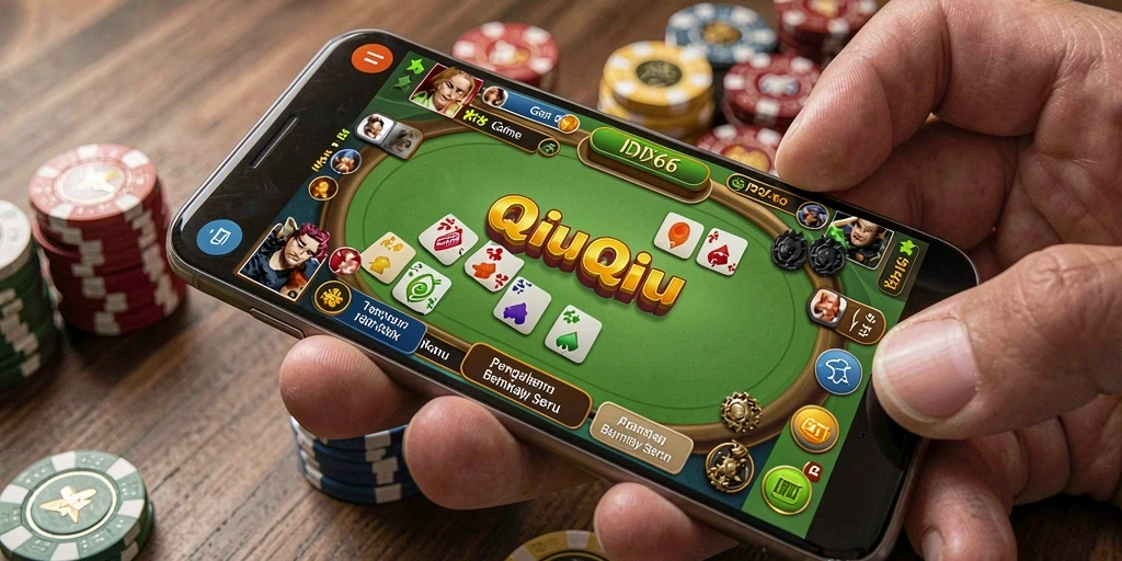 Tampilan gameplay seru dalam IDX66 saat bermain QiuQiu.