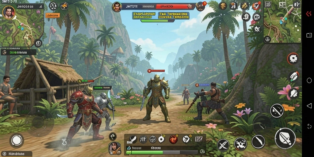 Tangkapan layar gameplay yang menampilkan eksplorasi dunia terbuka JMTOTO.
