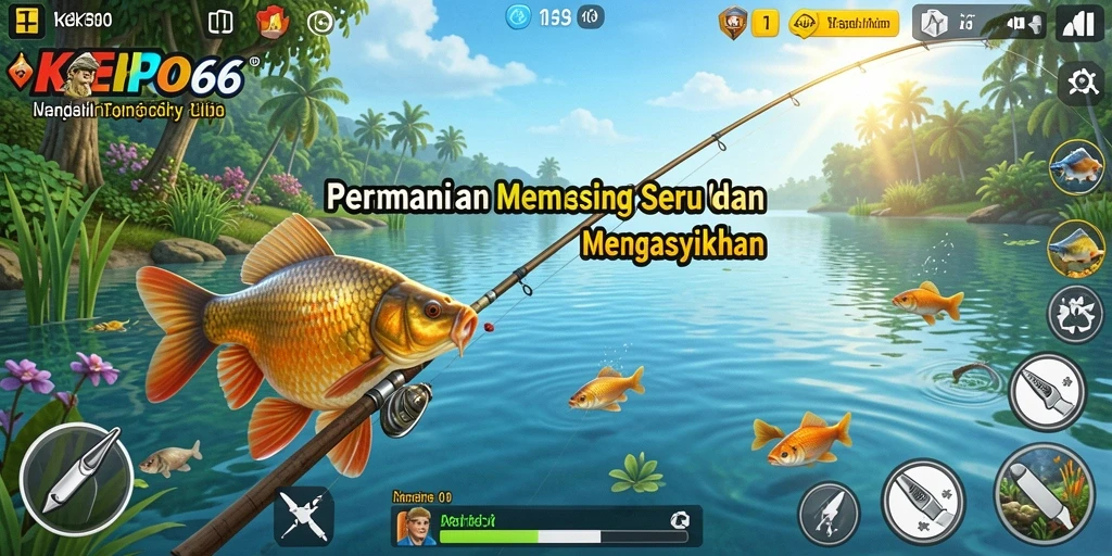 Tampilan gameplay KEPO66 dengan aksi memancing yang seru.
