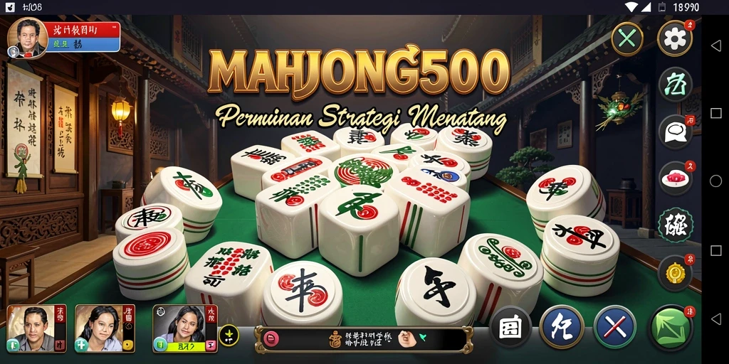 Screenshot game MAHJONG500 menampilkan gameplay strategi yang mendebarkan.