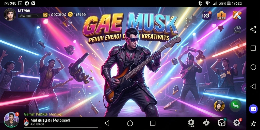 Tampilan gameplay MT966 yang menarik dengan musik yang mendebarkan.
