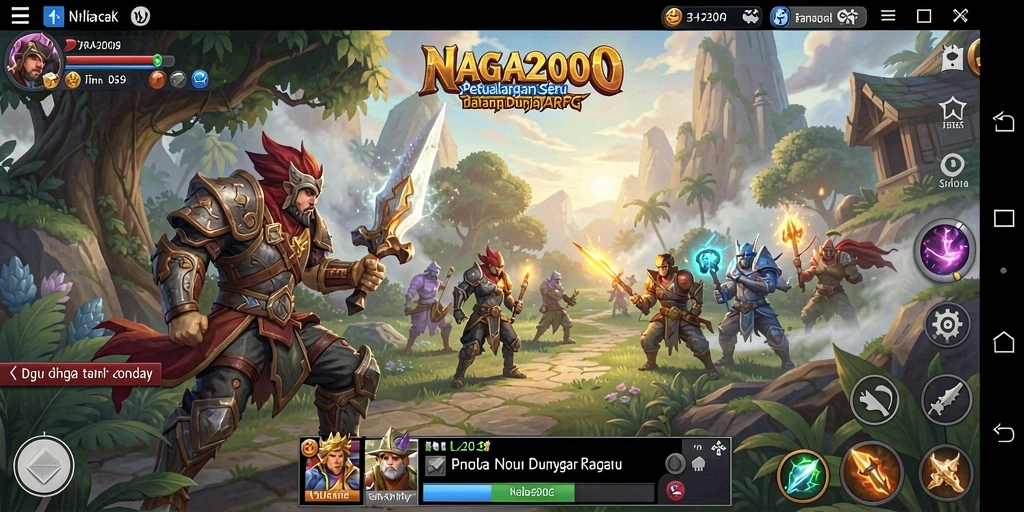 Screenshot NAGA2000 menunjukkan grafik memukau dan aksi gameplay ARPG.
