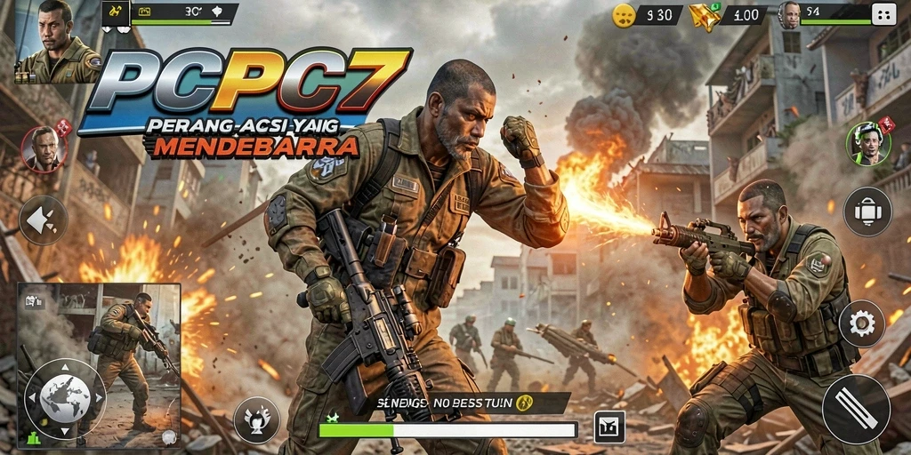 Tampilan gameplay PCPC7 yang sangat mendebarkan dan penuh aksi.