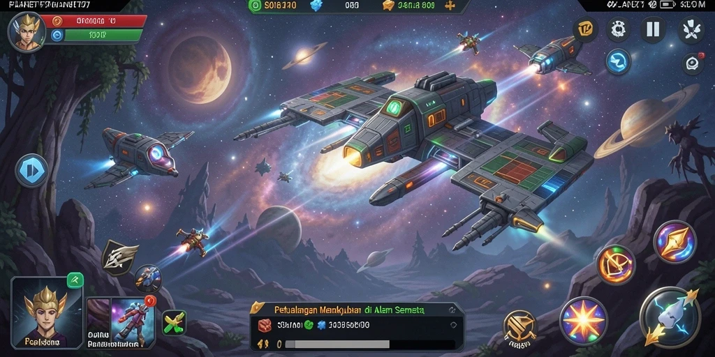 Menampilkan gameplay mendebarkan dari petualangan luar angkasa PLANET77.