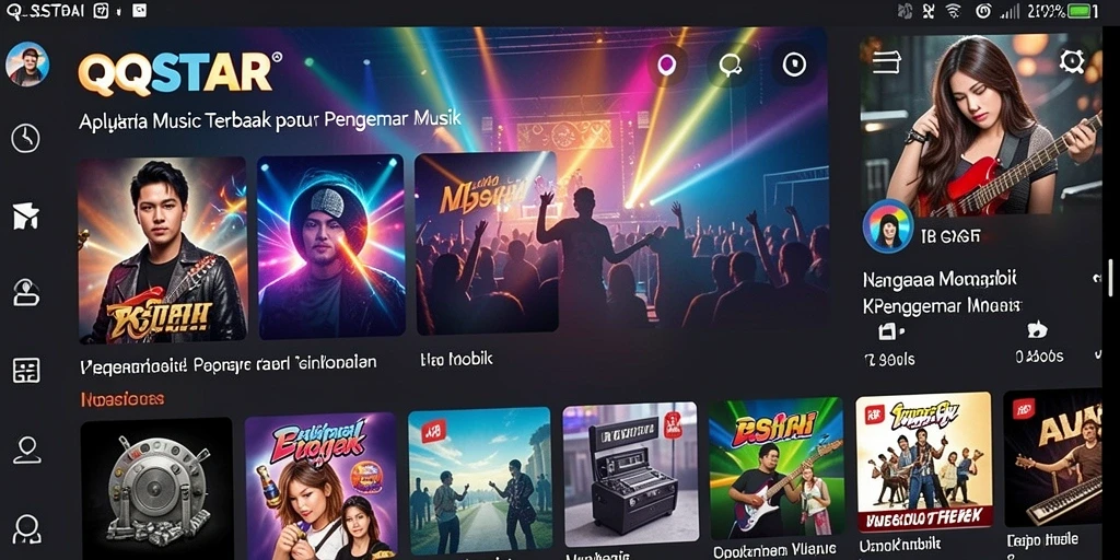 Screenshot gameplay QQSTAR menunjukkan pengalaman seru berinteraksi dengan musik.