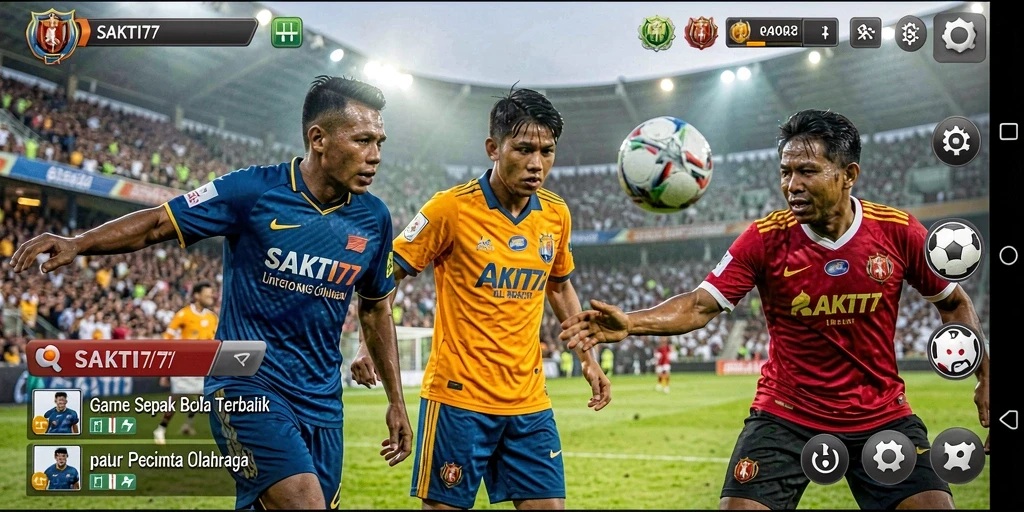 Tampilkan gameplay SAKTI77 yang seru dalam pertandingan sepak bola.