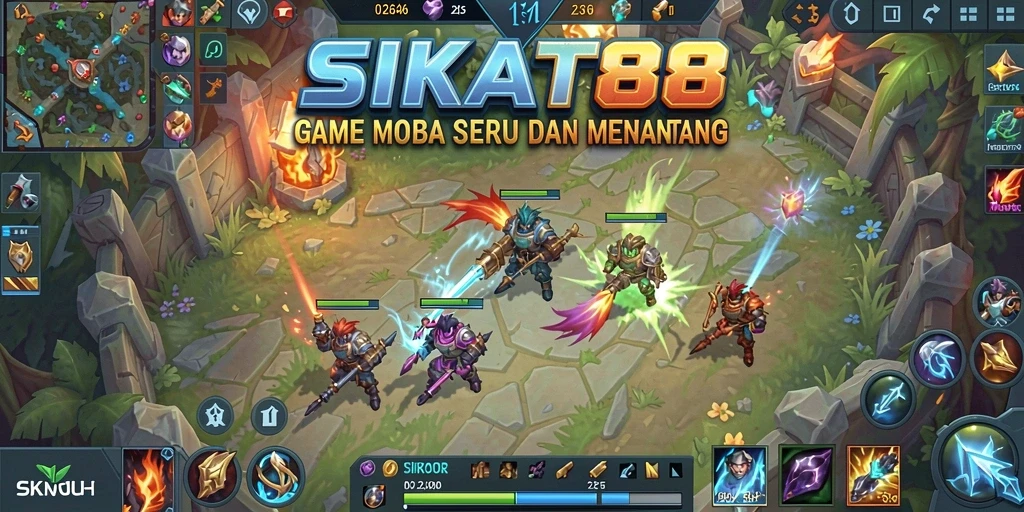 Screenshot gameplay SIKAT88 menunjukkan aksi seru di arena pertempuran.