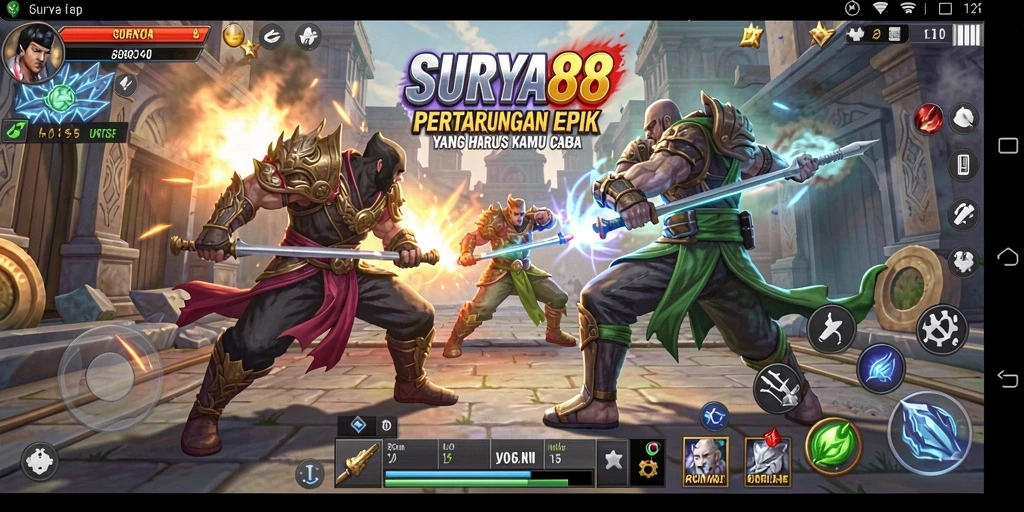 Tampilan gameplay SURYA88 dalam pertarungan yang mendebarkan.