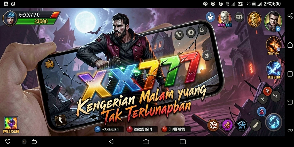 Tampilan gameplay menegangkan dari XXX777 saat menjelajahi dunia kegelapan.