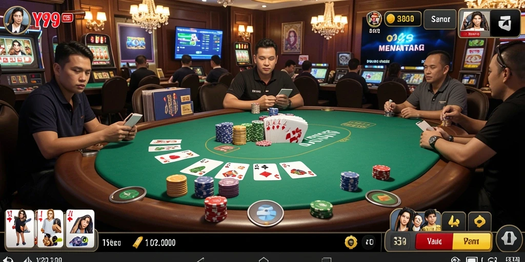 Tampilan gameplay Y89 yang menarik dan penuh aksi poker.